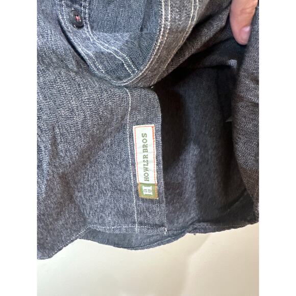Howler Bros Sz M Tallier Work Short Gray Wash Button Up Thick Longsleeve - Great - Picture 4 of 8